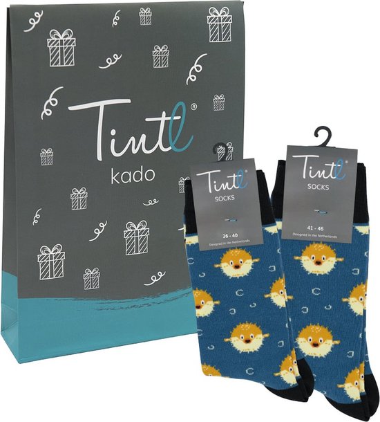 Tintl socks geschenkset unisex sokken | Twinning - Pufferfish (maat 36-40 & 41-46)