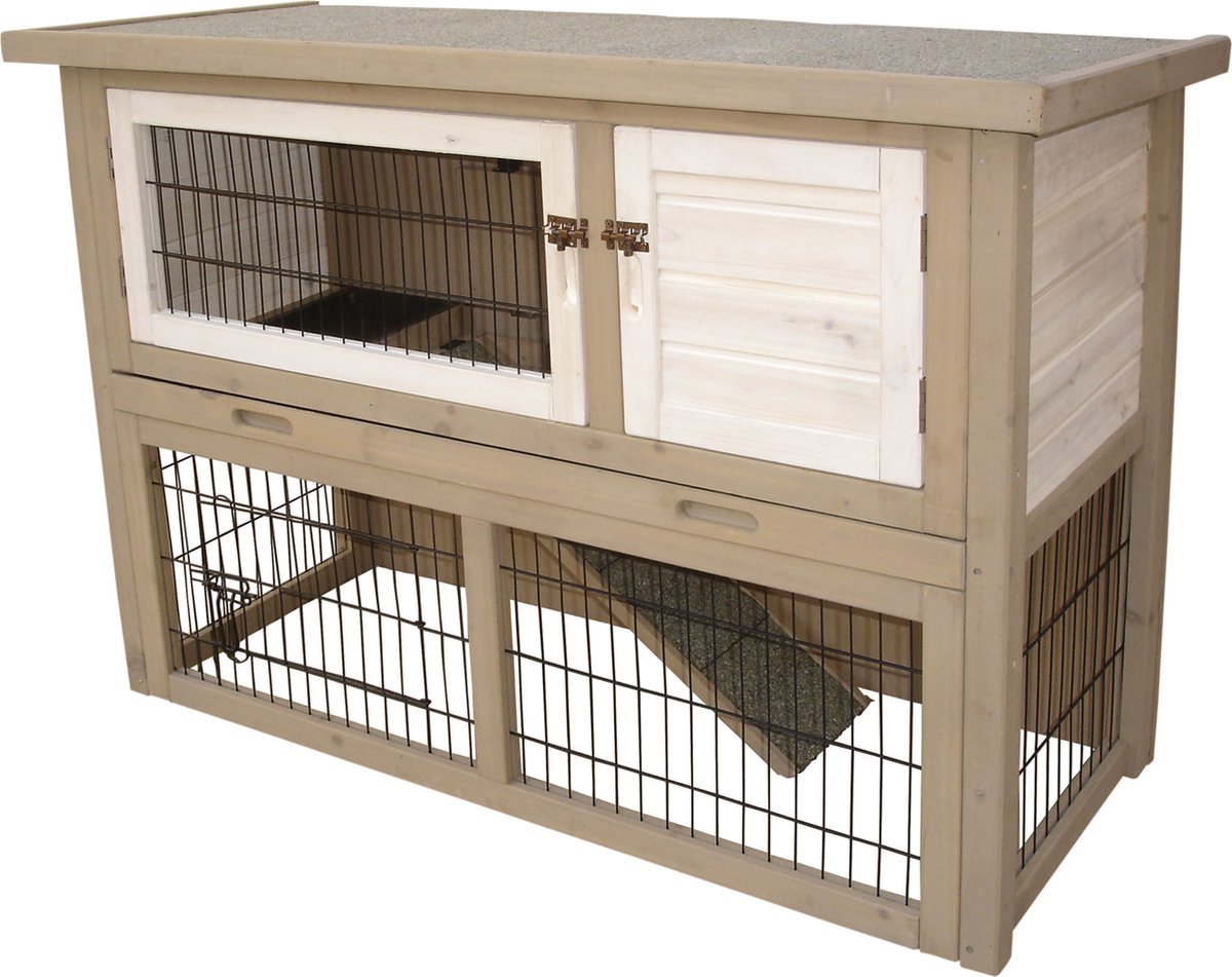 MaxxPet Konijnenhok - Konijnenren - Konijnen Hok - Houten Konijnenhok voor Buiten - 95x63x93cm - Grijs MaxxPet Konijnenhok - Konijnenren - Konijnen Hok - Houten Konijnenhok voor Buiten - 95x63x93cm - Grijs