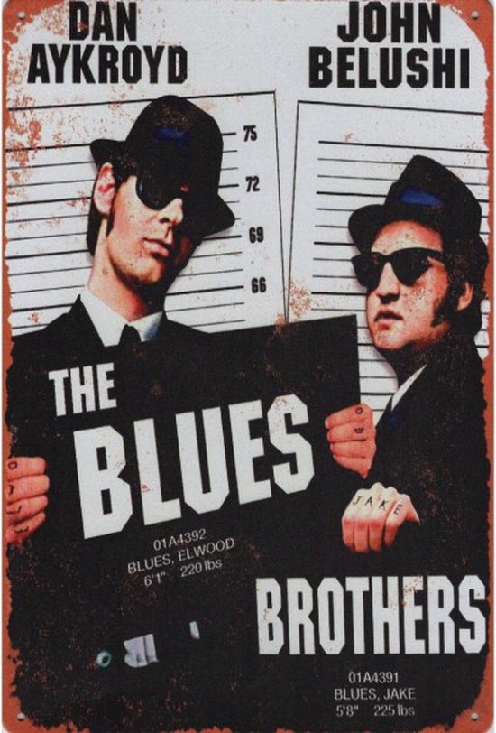 Wandbord Muziek Film - The Blues Brothers