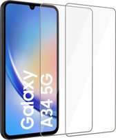 2x Screenprotector geschikt voor Samsung A34 - Beschermglas Screen Protector 9H Glas