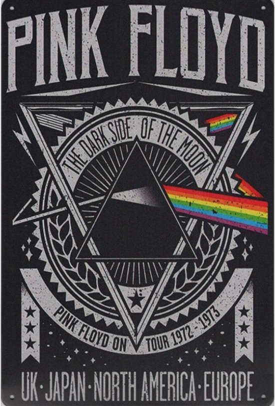 Wandbord Muziek Concert - Pink Floyd The Dark Side Of The Moon Tour 1972 - 1973