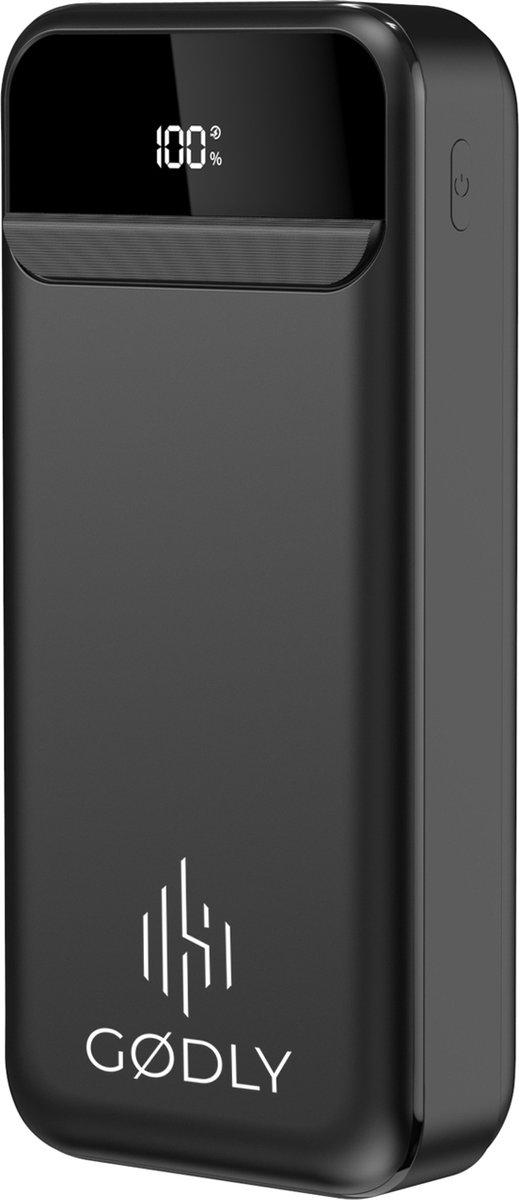 GØDLY® - Powerbank 20000 mah - Ultra Snellader 22.5W! - USB, USB C & Micro USB - Geschikt voor iPhone, Samsung en meer - Toegestaan in vliegtuig
