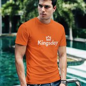 Oranje Koningsdag T-Shirt Kingsday Crown (HEREN - MAAT M) | Oranje Kleding | Feestkleding
