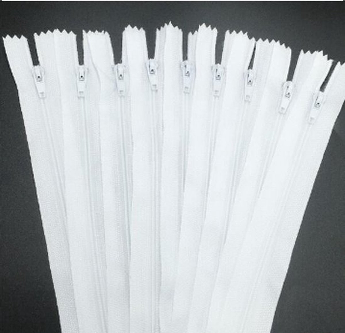 Close end rits 10 cm wit - 2 stuks