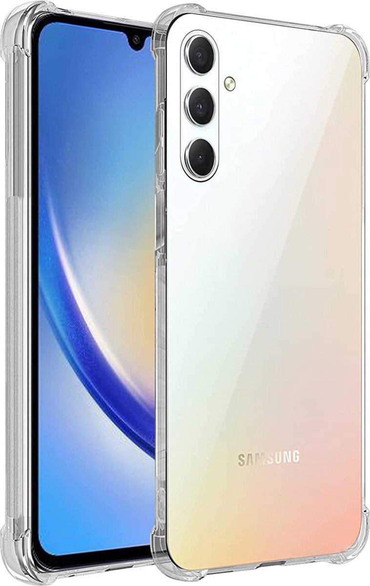 Hoesje geschikt voor Samsung Galaxy A34 - Back Cover Case ShockGuard Transparant