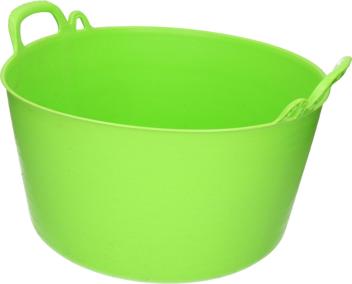Goedkoopste Plasticforte flexibele emmer/kuip - groen - kunststof - rond - 26 liter - 49 x 44 x 27 cm - wasmanden - tuinafval - speelgoed