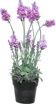 Everlands Lavendel kunstplant in pot - roze paars - D18 x H38 cm