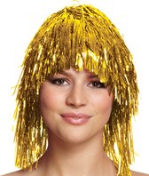 Perruque déguisement fleuret - clinquant - dames - or - thème disco/années 80