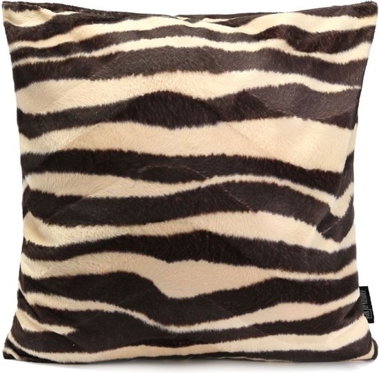 Sierkussen décoratif Zebra poilu | 45 x 45 cm | Polyester