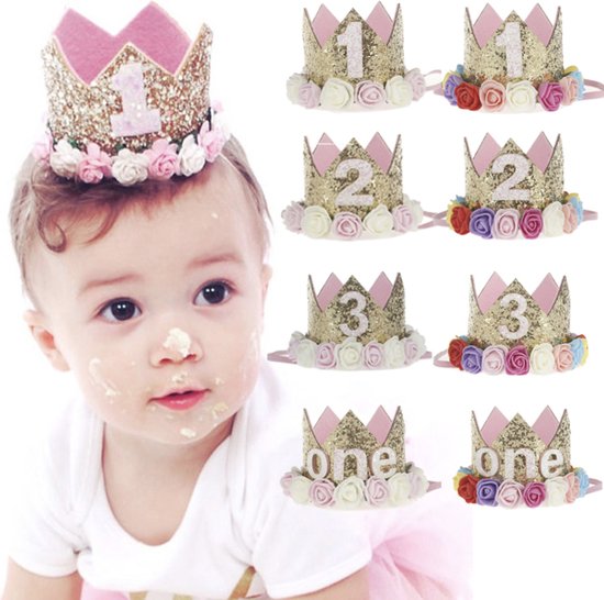 Prinsessen Kroontje - Baby 1 Jaar - Verjaardag Kroon - Cakesmash Props ...