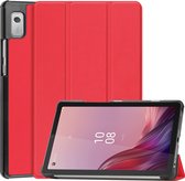Case2go - Tablet Hoes geschikt voor Lenovo Tab M9 - Tri-Fold Book Case - Rood