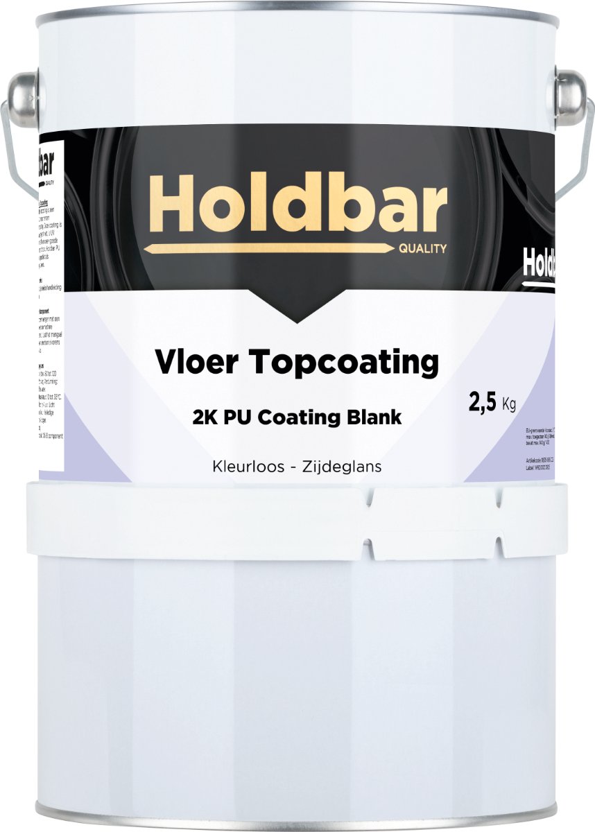 Holdbar Vloer Topcoating Zijdeglans 2,5 kg - Vloerverf - Transparant - Glashelder - Vergeelt niet - Slijtvast - UV-bestendig - Voor binnen en buiten - 2 Componenten