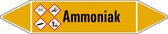 Ammoniak leidingmarkering op vel 179 x 37 mm - 5 per vel
