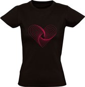 Hartje Dames T-shirt | liefde | love | optische illusie | hart