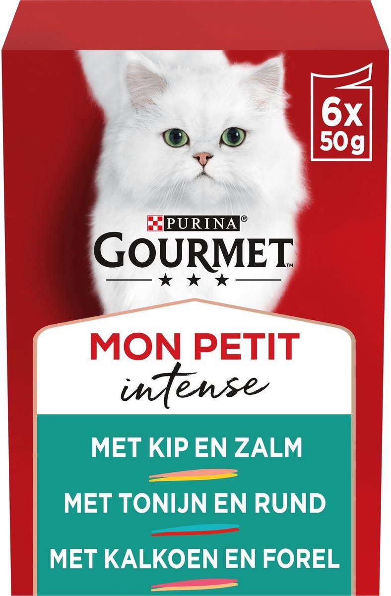Gourmet Mon Petit Intense - Kattenvoer natvoer - Duo Vis/Vlees - 48 x 50g