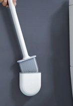 WC borstel met Houder - Siliconen Borstel - Flexibel - Vrijstaand of Hangend - Toilet brush