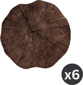 Placemat TOGO TREE TRUNK, SET/6, dia 38cm, bruin