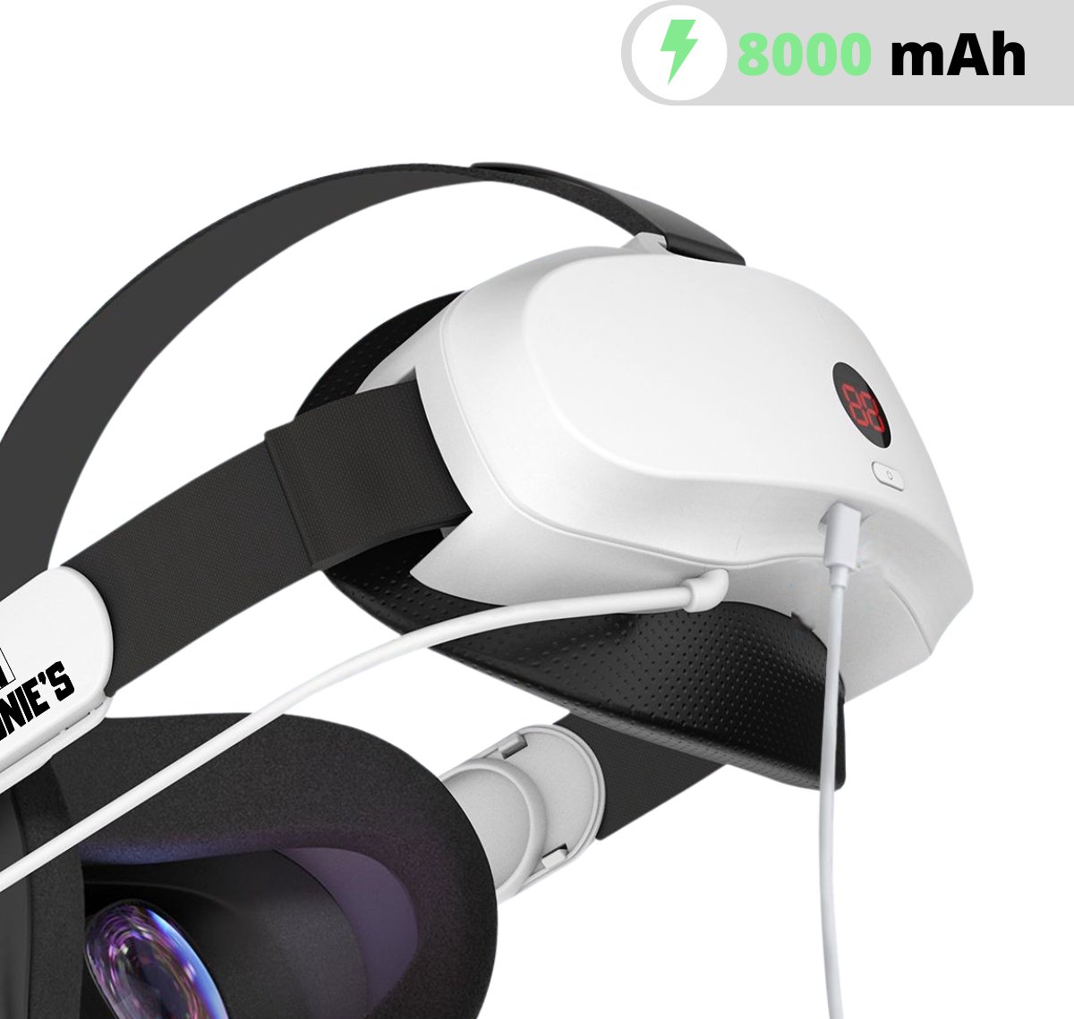 MOONIE'S® Oculus Quest 2 VR Elite Strap Met Batterij V2 - 8000 mAh ...