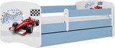 Kocot Kids - Bed babydreams blauw Formule 1 met lade met matras 140/70 - Kinderbed - Blauw