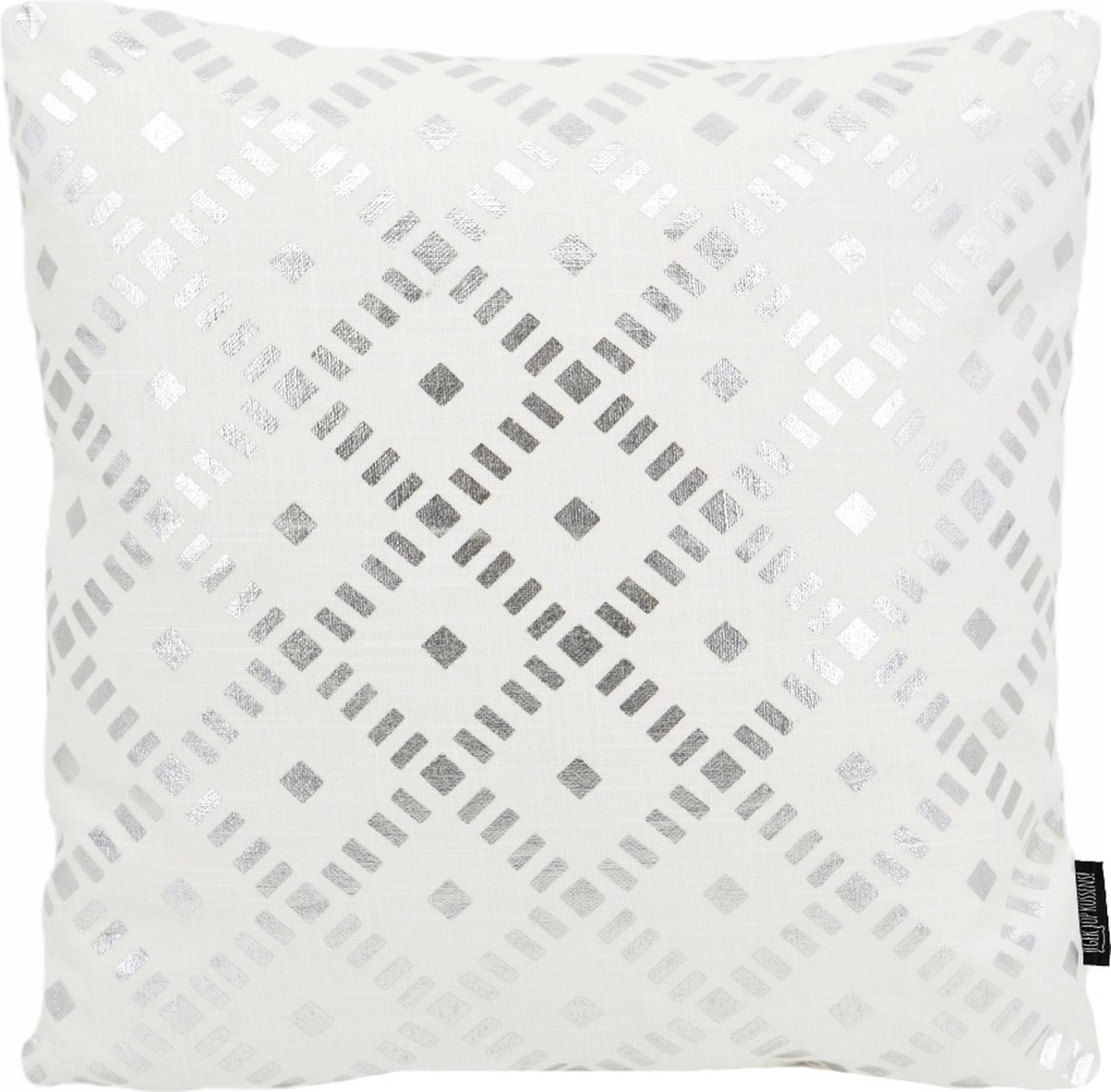 Gek op Kussens! Sierkussen Dido Silver / White | 45 x 45 cm | Katoen Zilver-Wit
