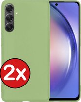 Hoesje Geschikt voor Samsung A54 Hoesje Siliconen Case Hoes - Hoes Geschikt voor Samsung Galaxy A54 Hoes Cover Case - Groen - 2 PACK