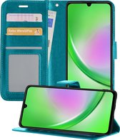 Hoesje Geschikt voor Samsung A34 Hoesje Book Case Hoes Wallet Cover - Hoes Geschikt voor Samsung Galaxy A34 Hoesje Bookcase Hoes - Turquoise