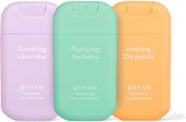 HAAN Hydrating Hand Sanitizer - Handzeep - Desinfecterend - 30ml - 3-Pack - Blossom Elixer Mix: Purifying Verbena, Healing Chrysants, Soothing Lavender - Navulbaar