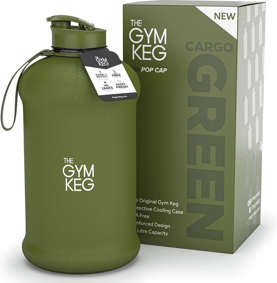 THE GYM KEG 2.2L Gym waterfles met tas en handvat Herbruikbare sport waterfles Fitness Workout Yoga Ecologische BPA-vrij
