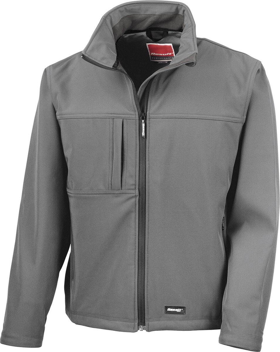 Heren Classic Softshell Outdoorjas Result maat XXL Grijs