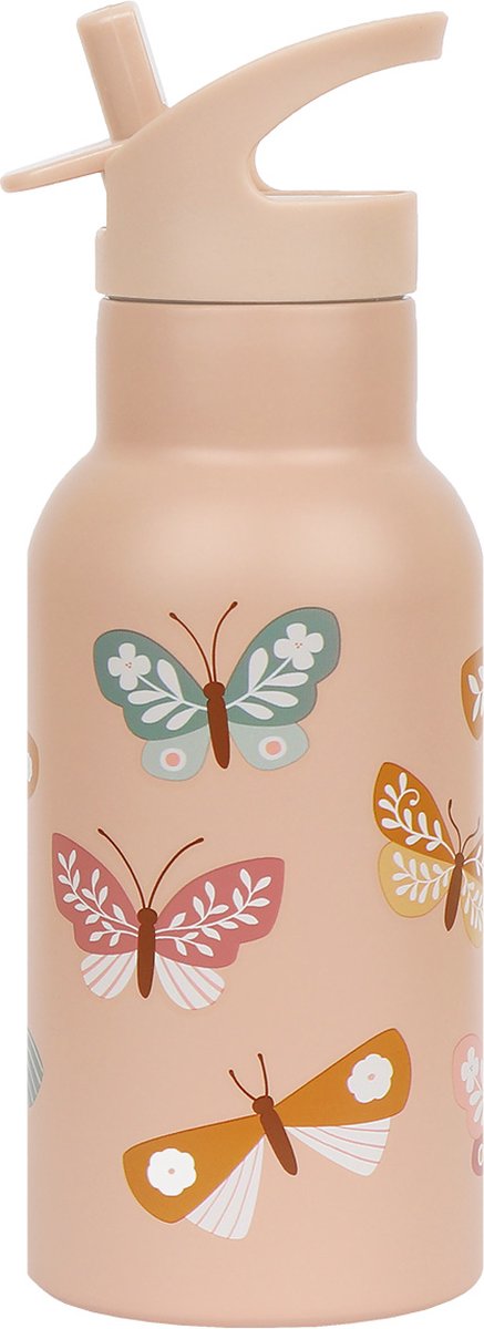 A Little Lovely Company - Dubbelwandige RVS drinkfles thermos - Vlinders