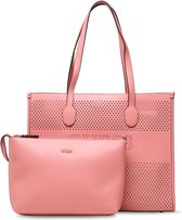 Guess Katey Perforated Tote Bag Dames Handtas - Pink