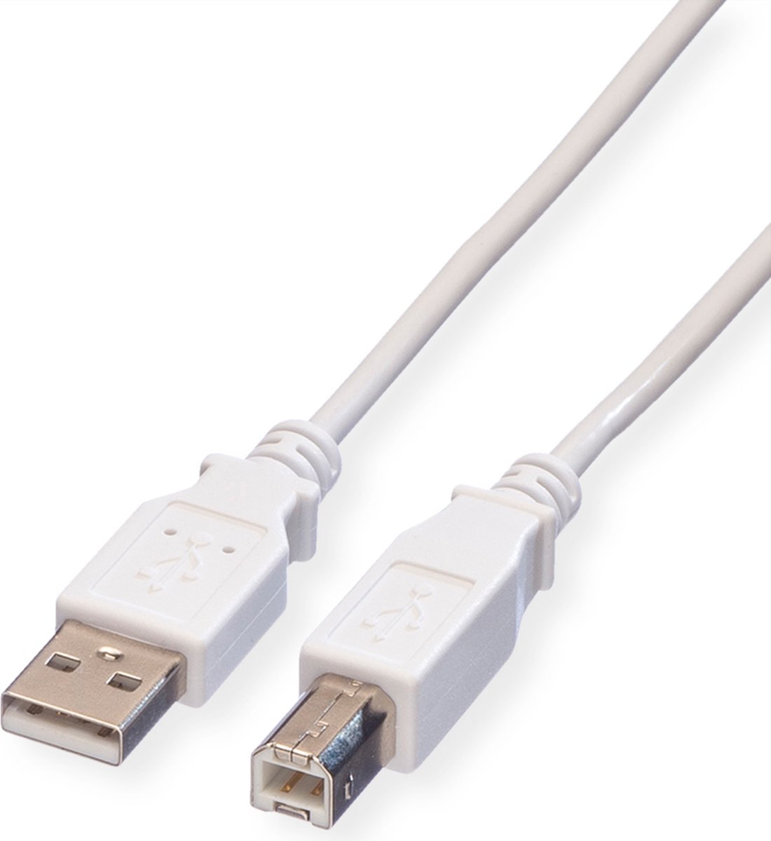 VALUE USB 2.0 Kabel, type A-B, Type A-B, wit, 0,8 m