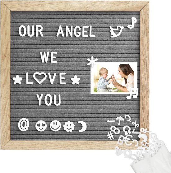 Tableau En Feutre Avec Lettres Magnétiques - 25 Cm - 340 Pièces - Chevalet Inclus - Idéal Messages Déco