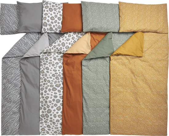 Meyco Baby Cheetah/Uni dekbedovertrek ledikant - forest green - 100x135cm
