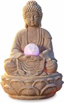 Boeddha "Lotus" met led-bal, hoogte 30 cm