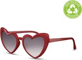 P&B® – Rode Hartjes Zonnebril - ECO Zonnebril – Dames Zonnebril - 100% Recycled Polyester - 100% UV protectie – Rood - Hartjes Bril