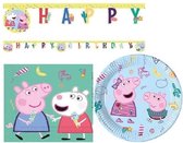 Peppa Pig - Verjaardags set - Kinderfeest - Versiering - Slinger - Borden Servetten.