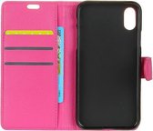 GadgetBay Roze portemonnee iPhone X XS hoes Bookcase lederen wallet