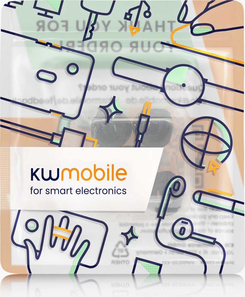 kwmobile 6x cover voor oordopjes - geschikt voor Jabra Elite 75t /65t / Active - Van memory foam in zwart - Maat S, M en L – foto 7