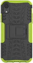 GadgetBay Shockproof Autoband hoesje TPU iPhone XR Case met Standaard - Groen