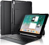 GadgetBay Bluetooth QWERTY Keyboard cover Universele Lederen iPad case - Afneembaar Toetsenbord Zwart