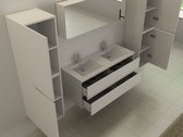 Meuble de salle de bain Haviklux - 120 cm - 2 personnes - Blanc brillant - Incl. robinets