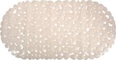MSV Douche/bad anti-slip mat - badkamer - pvc - beige - 39 x 99 cm - zuignappen - steentjes motief