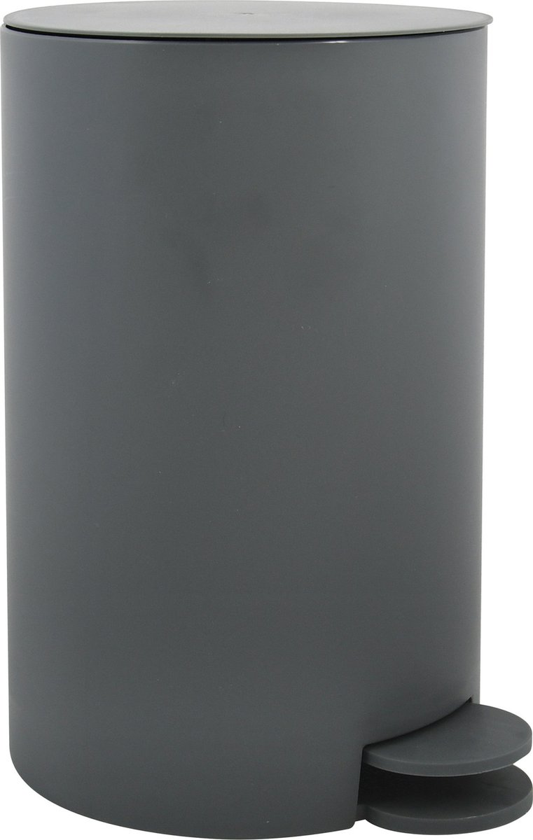 Goedkoopste MSV Pedaalemmer - kunststof - donkergrijs - 3L - klein model - 15 x 27 cm - Badkamer/toilet