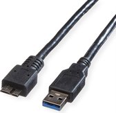 ROLINE USB 3.2 Gen 1 kabel, type, A M - Micro B M, zwart, 0,8 m