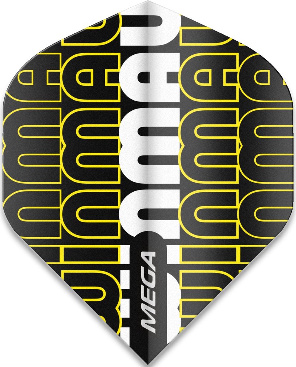 WINMAU - Mega Standard Winmau Logo Geel Dartvluchten - 1 set per pakket van elke flight (3 Dartvluchten in totaal)