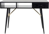 GoldDesk bureau met plank en lade 110x60 cm zwart.