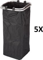 5x Casibel – Wasmanden – Slim – 70 liter – Linnenmand - Zwart