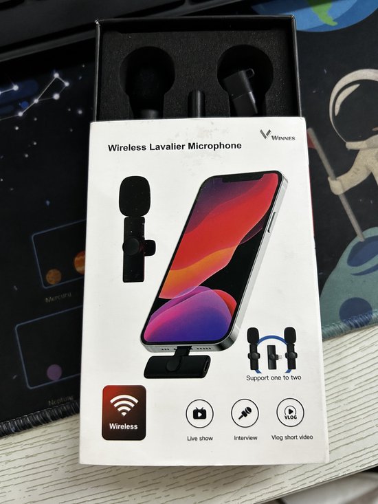Micro Cravate sans Fil, Microphone Cravate sans Fil pour iPhone iPad  Android(Type-C) PC, Plug and Play, Micro avec 2 Émetteur & 1 Récepteur,  pour