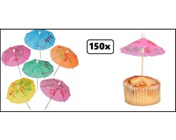 150x Parasol prikkers hout 100mm - IJs dessert eten